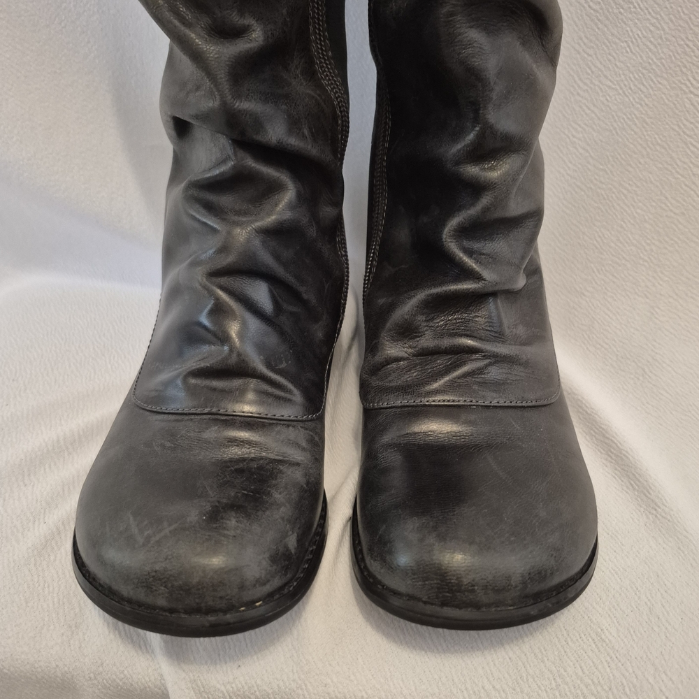 Miz Mooz Black Size 7 Genuine Leather Black Flat Berdine Boots - Picture 6 of 7